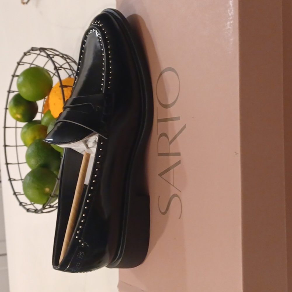 FRANCO SARTO EDEN WOMEN'S BLACK STUDDED LOAFERS $125